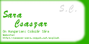 sara csaszar business card